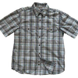 Carhartt Force Shirt Button Front Relaxed Fit Plaid Mens Med